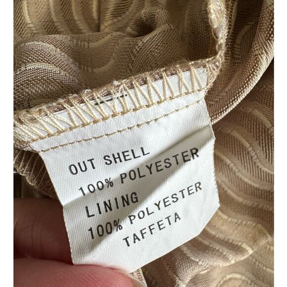 Jean Paul Exclusive Gold and Ivory Long Sleeve Taffeta Button Down Shirt Size L - Picture 6 of 7